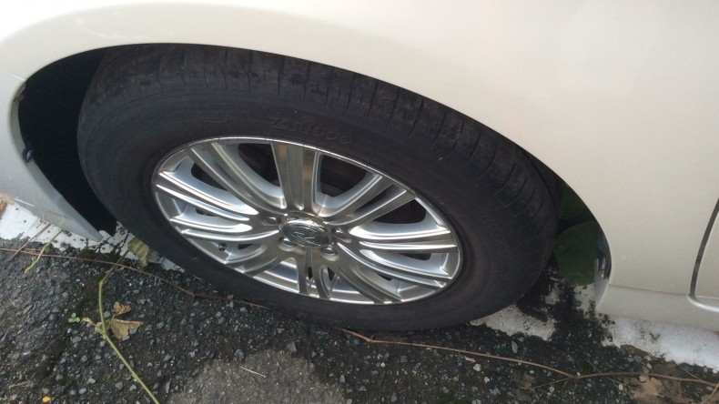 タイヤホイール前